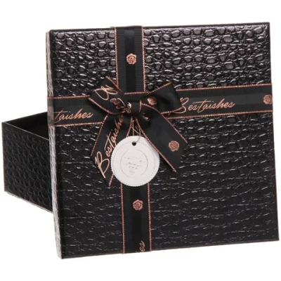 Коробка подарочная «Текстура» 21*21*8,5 см, черный