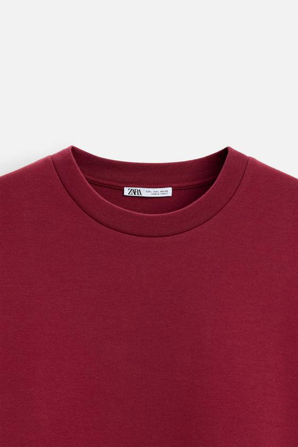 ZARA ФУТБОЛКА С НАДПИСЬЮ, ЦВЕТ БУРГУНДСКОГО ВИНА