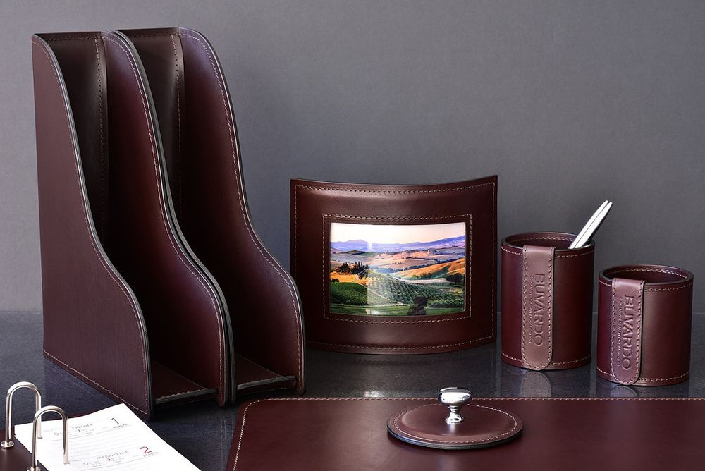 Лоток А4 вертикальный BUVARDO LUX из кожи Full Grain Bologna Brown