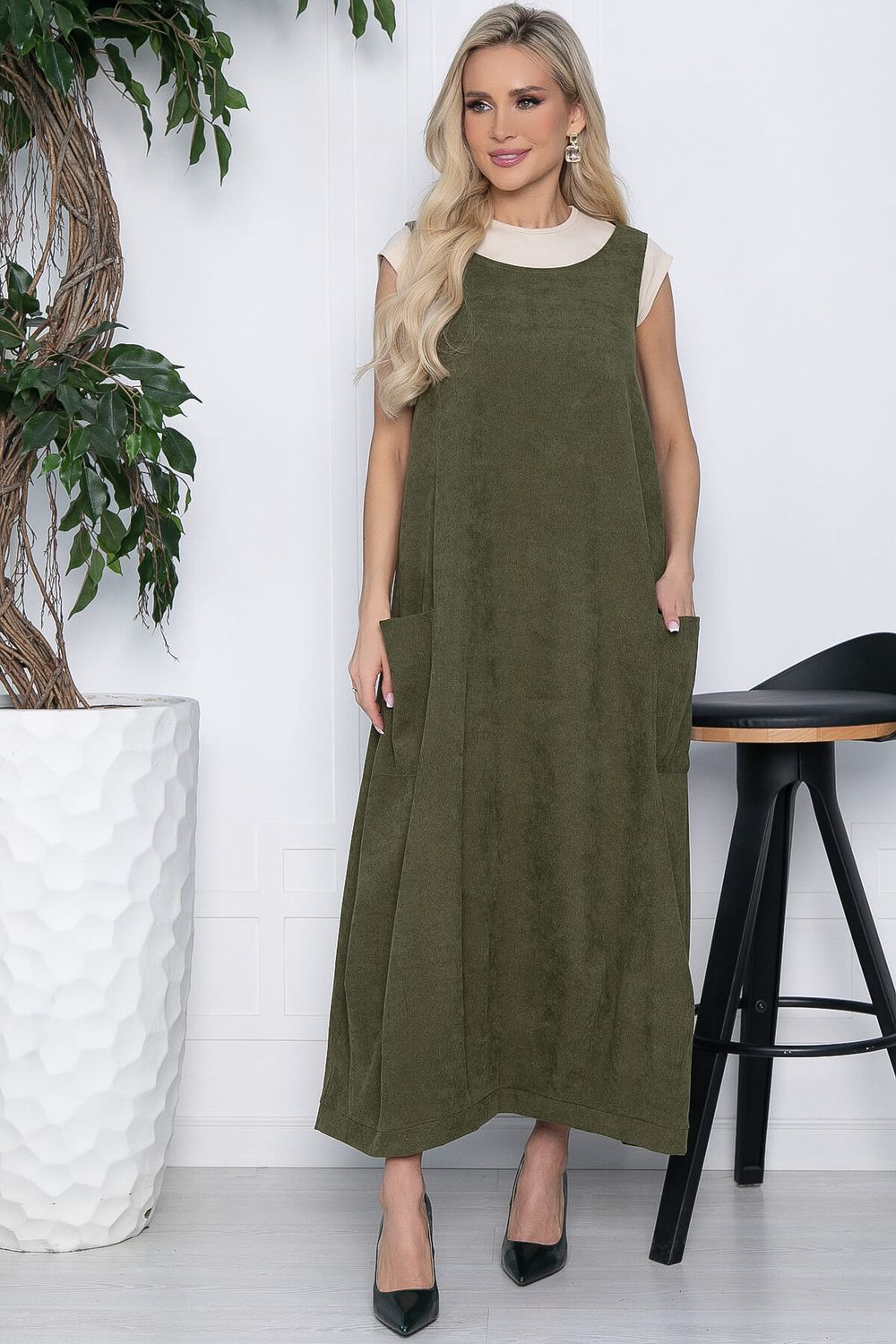 Сарафан В стиле бохо (хаки) П10627 LT Collection