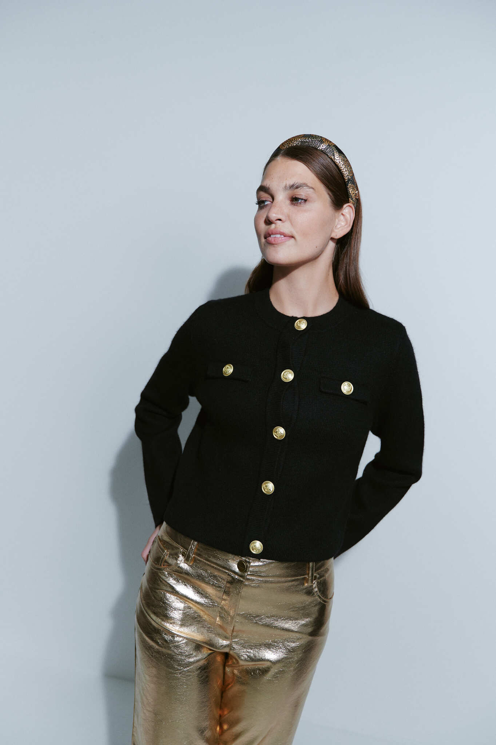 Ободок с золотым рисунком