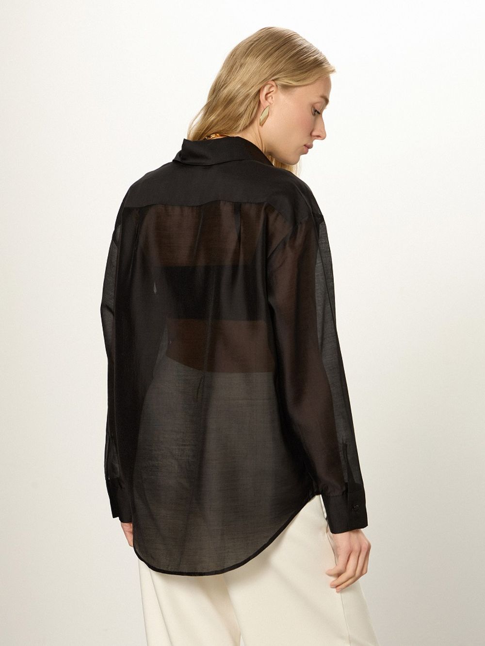 Рубашка Хельсинки черный шифон