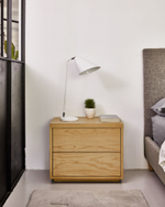 Abilen Прикроватная тумбочка из шпона дуба 53,4 x 44 см