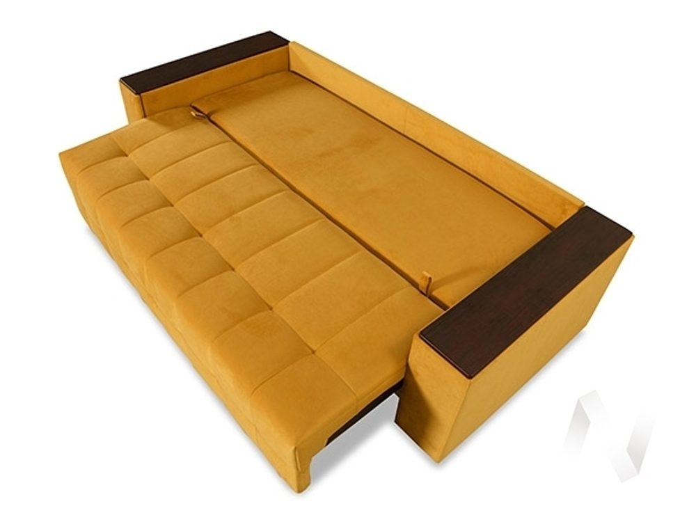 Диван прямой Элегант БД (2022) ДЕКОР ВЕНГЕ/GROUND 14 (темно-желтый)