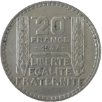 France, 20 Francs 1937 – "Turin" Series, XF