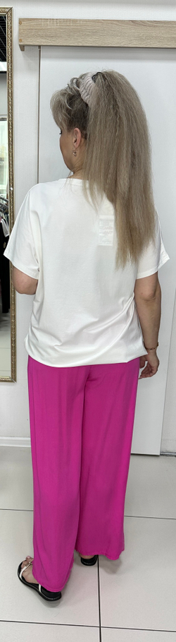 Белый коттоновый блузон "обманка" на кулиске