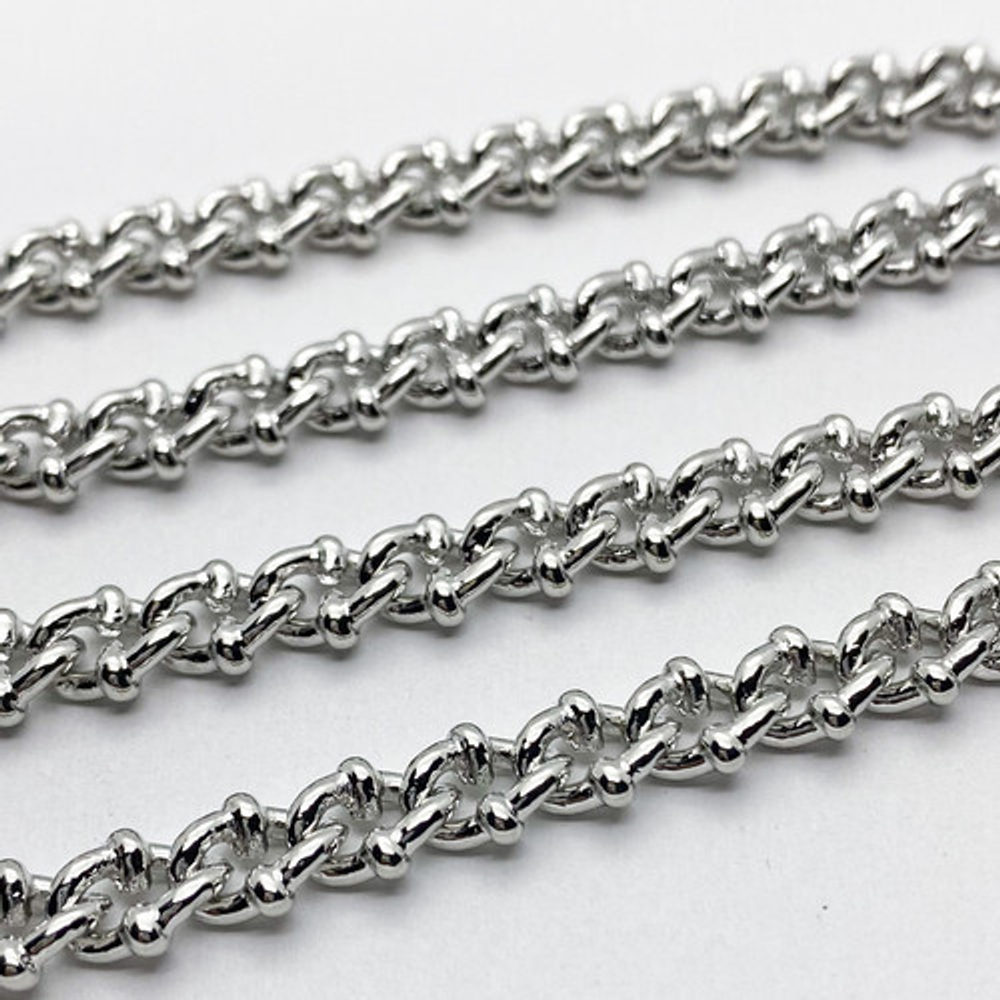Цепочка, цвет серебро, звено 6*8 мм, цена за 25 см