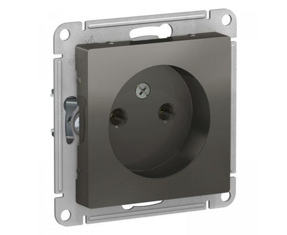 Schneider Electric ATLASDESIGN РОЗЕТКА без заземления, 16А, механизм, СТАЛЬ ATN000941