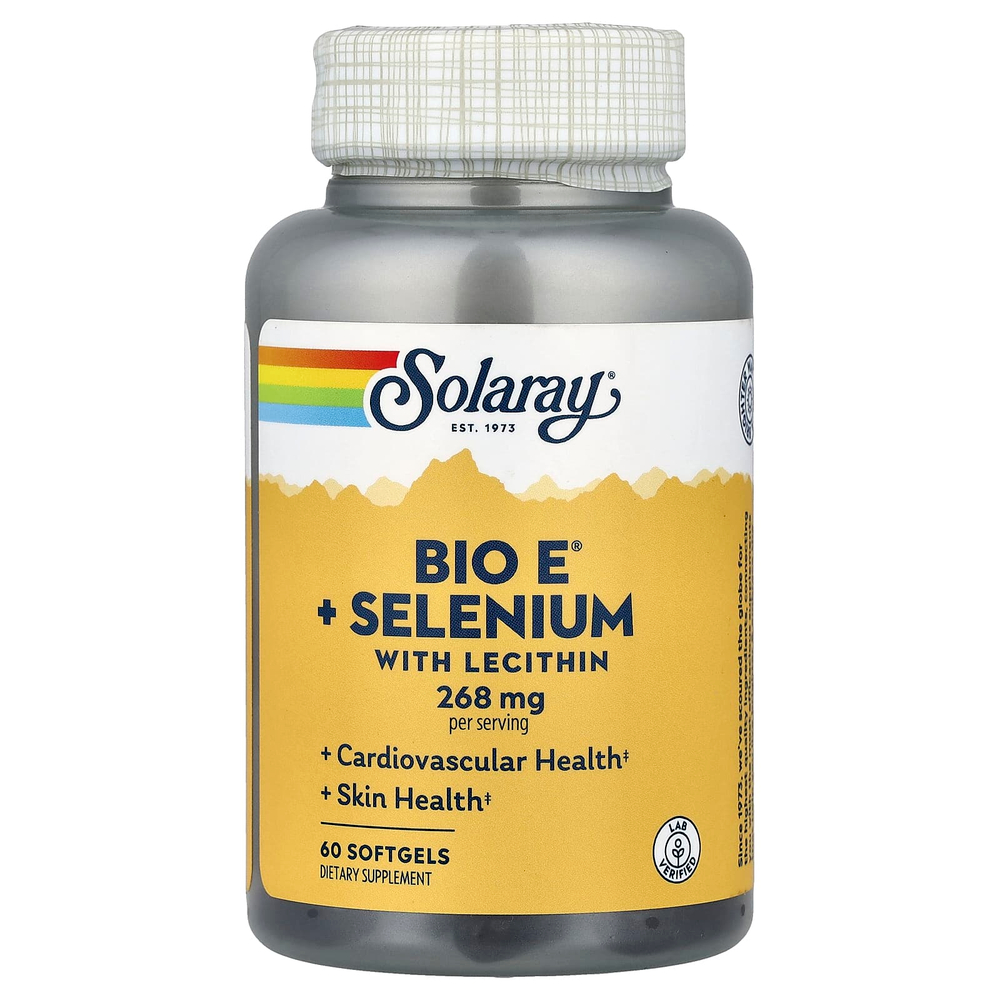Solaray, Bio E® с селеном и лецитином, 60 капсул