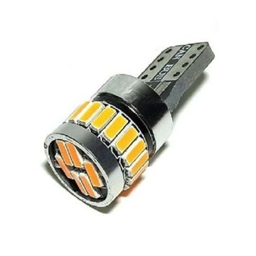 Светодиод T10 4014-24SMD CANBUS Круглый ОРАНЖЕВЫЙ
