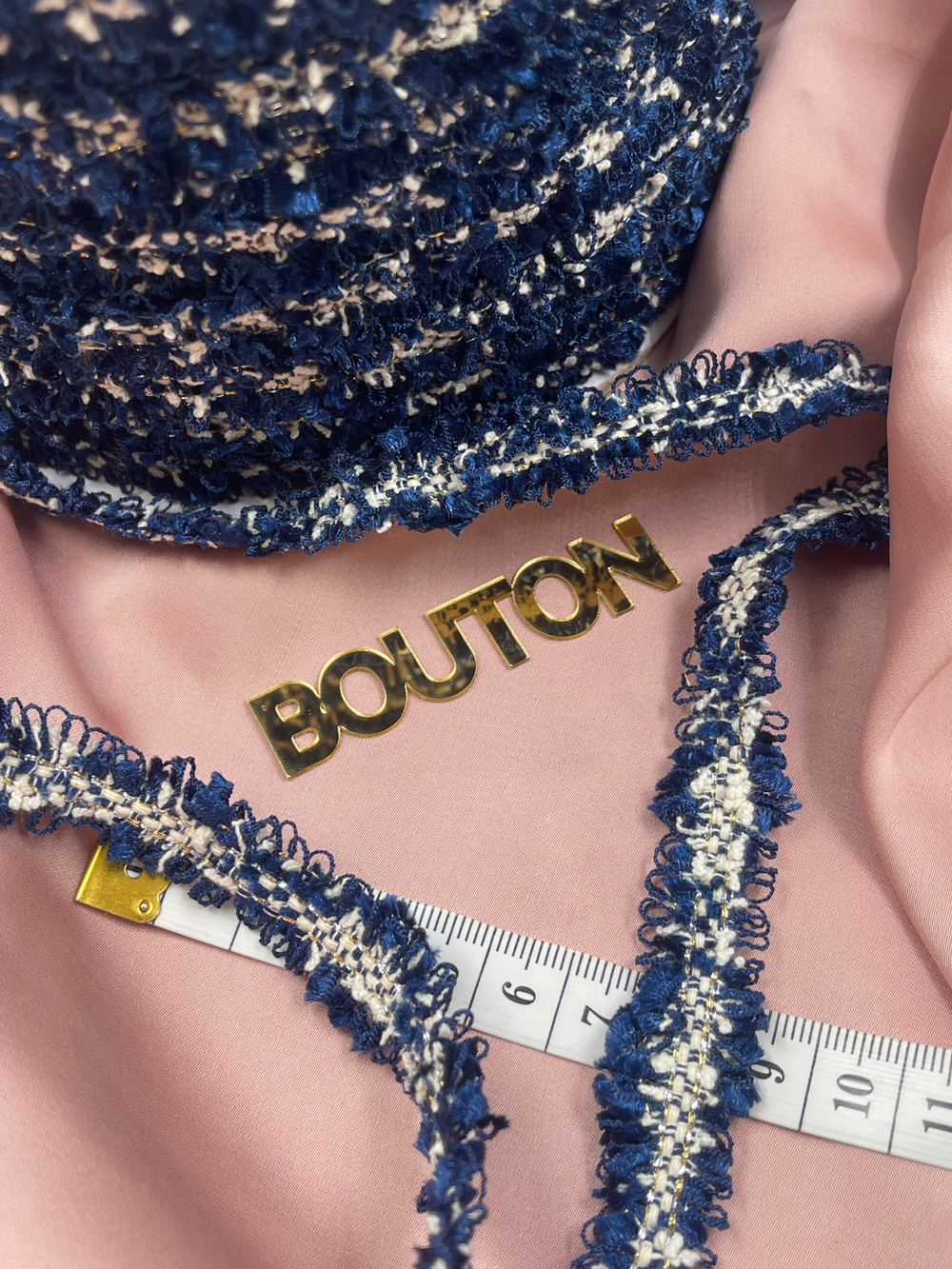 Тесьма синяя с люрексом (узкая) 12 мм