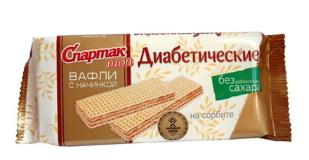 Вафли "Диабетические" на сорбите 72г. Спартак