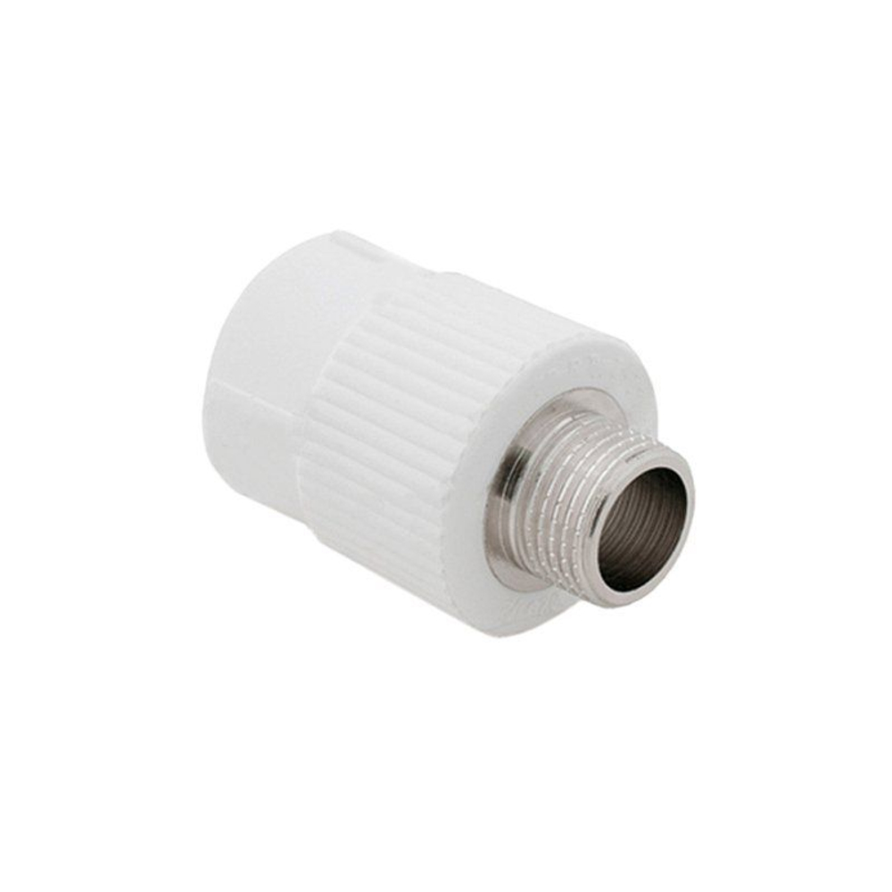 Муфта комбинированная ПП 50-1 1/2'' PN 25, под ключ, с наружной резьбой, белая, РосТурПласт 10669