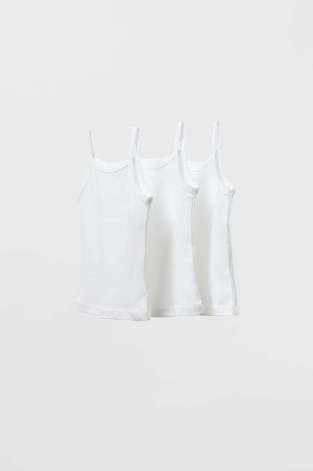 ZARA KIDS/ НАБОР ИЗ ТРЕХ ТОПОВ БЕЗ РУКАВОВ, БЕЛЫЙ