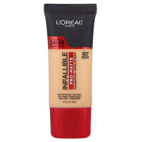 L'Oréal, тональный крем Infallive Pro-Matte, оттенок 107 Fresh бежевый, 30 мл (1 жидк. унция)