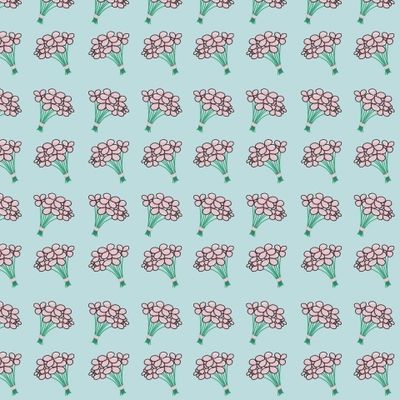 Розовый букет на голубом