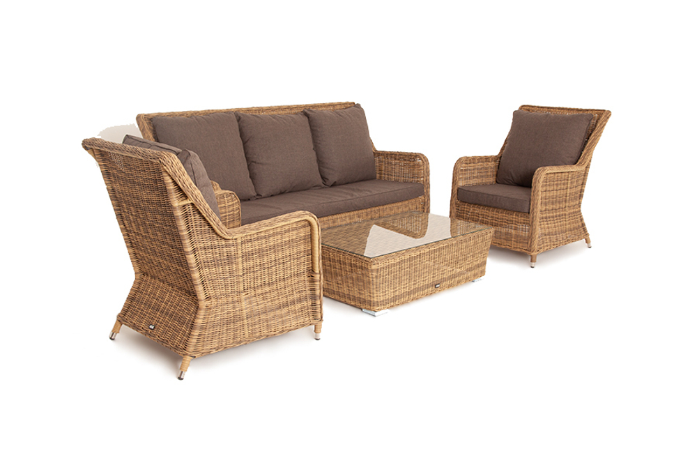 "Гляссе" лаунж-зона из искусственного ротанга, цвет соломенный