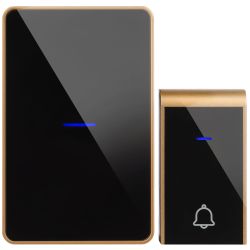 Звонок дверной Intro MP103B беспроводной LED подсветка IP44 150 м чёрный 38 мелодий | Электрозвонки беспроводные
