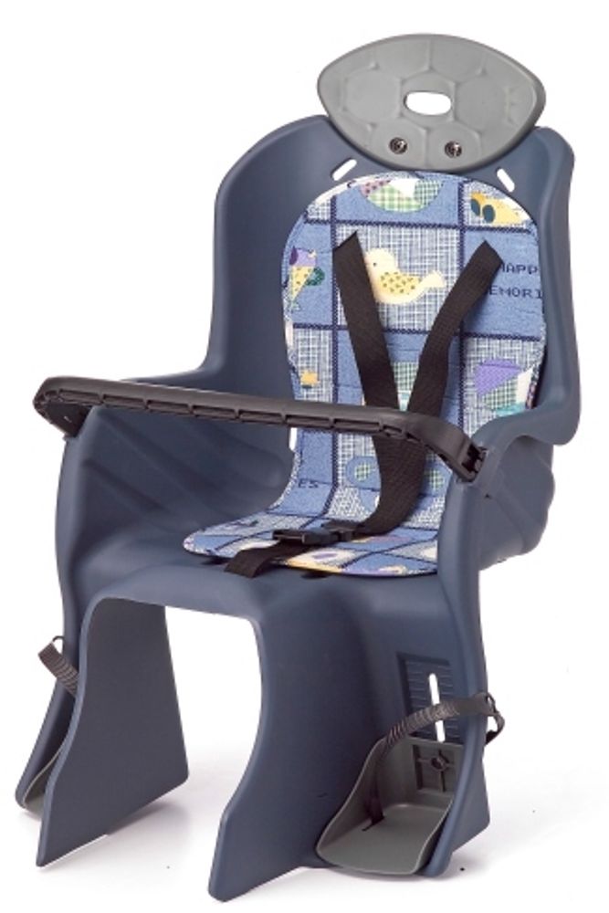 Кресло детское на багажник с поручнем и с подголов, до 22кг 310*670*310мм (8) синее
