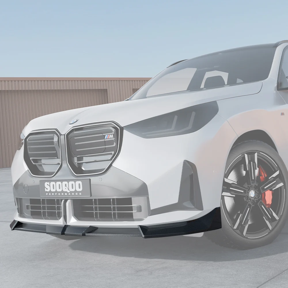 Карбоновая губа переднего бампера Sooqoo для BMW X3 G45 2025 БМВ аэродинамический тюнинг
