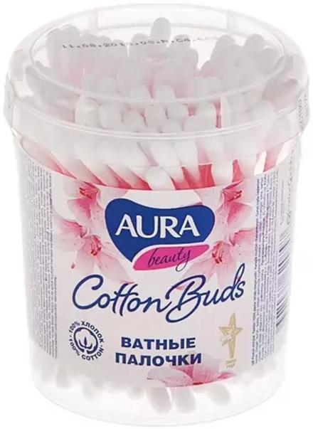 Ватные палочки Aura Beauty Cotton buds, 200 шт., банка