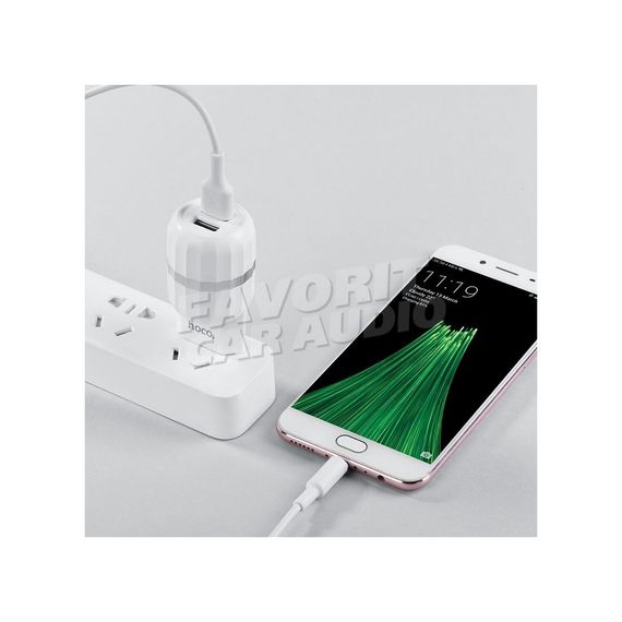 СЗУ 2 USB HOCO C41A Wisdom 2400mAh пластик белый