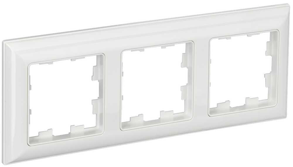BRITE Рамка 3-местная РУ-3-Бр белый/белый IEK