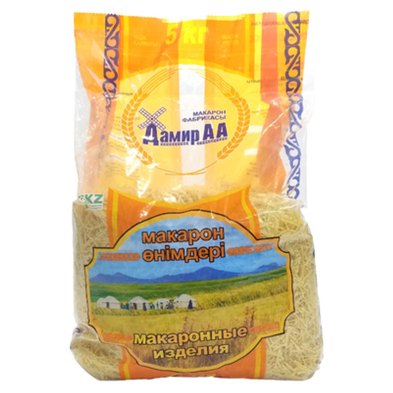 Макароны Дамир АА вермишель 5 кг/упак 7 упак/меш