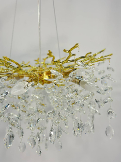 Люстра подвесная Lanbos 98040-600-G4-8 J, 8 ламп Е14, 480 Вт, до 20 кв м, золото