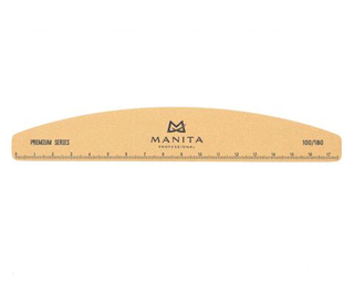 Manita Professional Пилка для ногтей Лодка Premium "Линейка" песочная, 100/180 гр