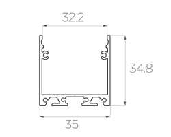 Профиль накладной алюминиевый LC-LP-3535-2 Anod