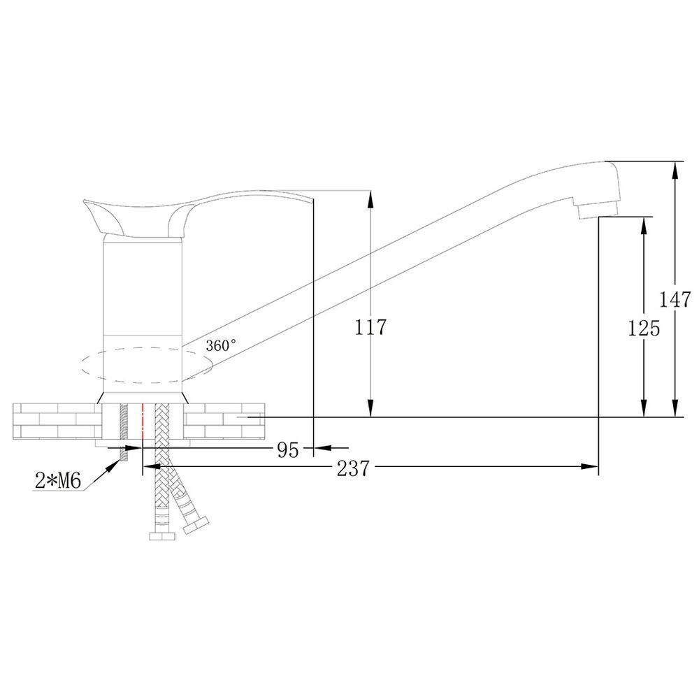 Смеситель для кухни, РМС, с картриджем, хром, SL86-004-25