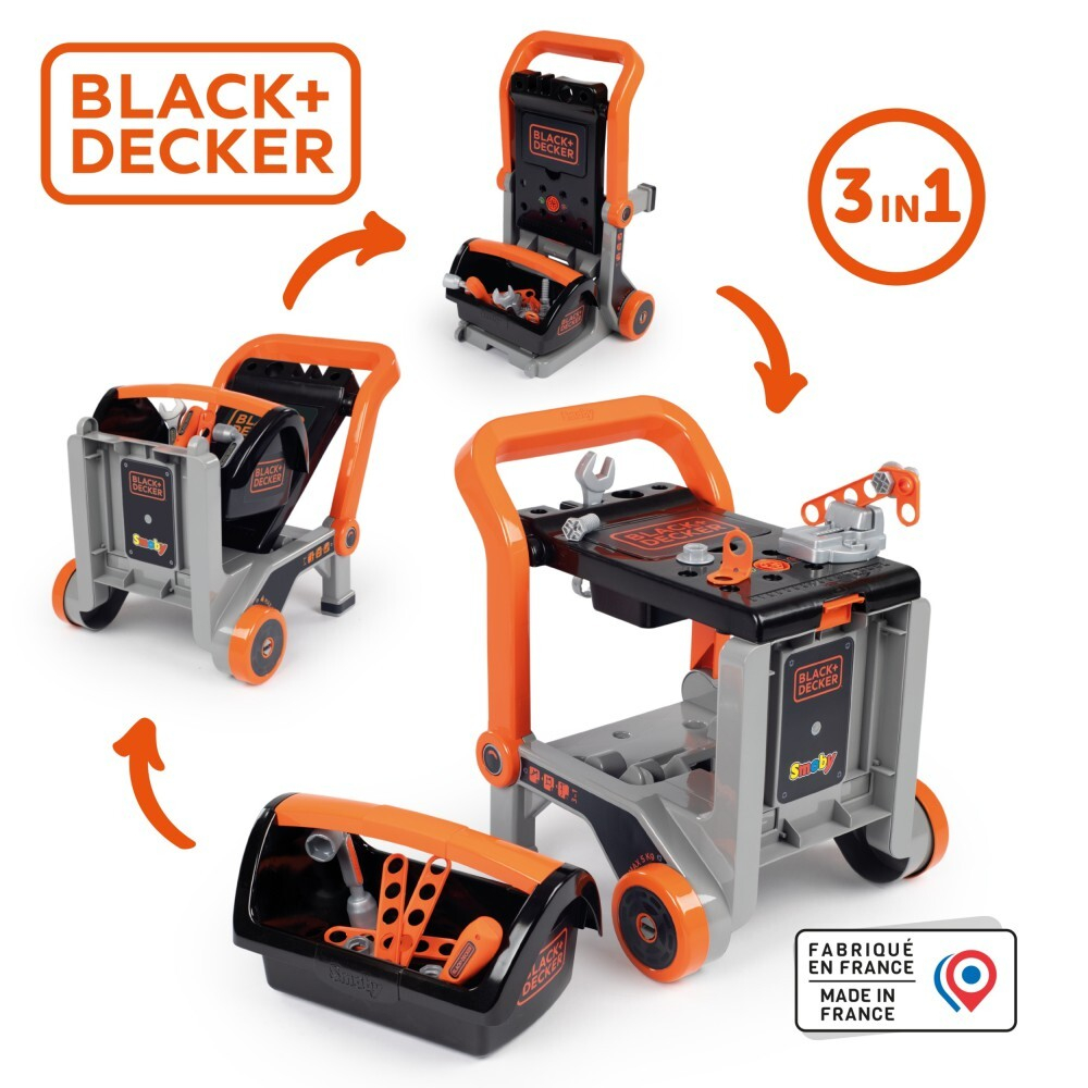 Smoby - Ящик для инструментов Black & Decker Handyman + 19 аксессуаров 360219 / артикул   360219  / GTIN 3032163602194