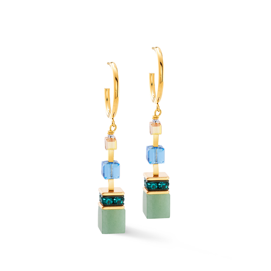 Серьги Coeur de Lion Green-Blue-Peach 3039/21-0551