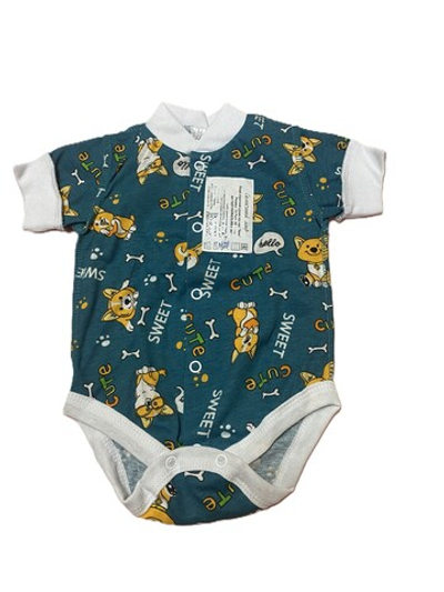 Боди короткий рукав на кнопках швы наружу из кулирки (100% хлопок) на рост 56 см