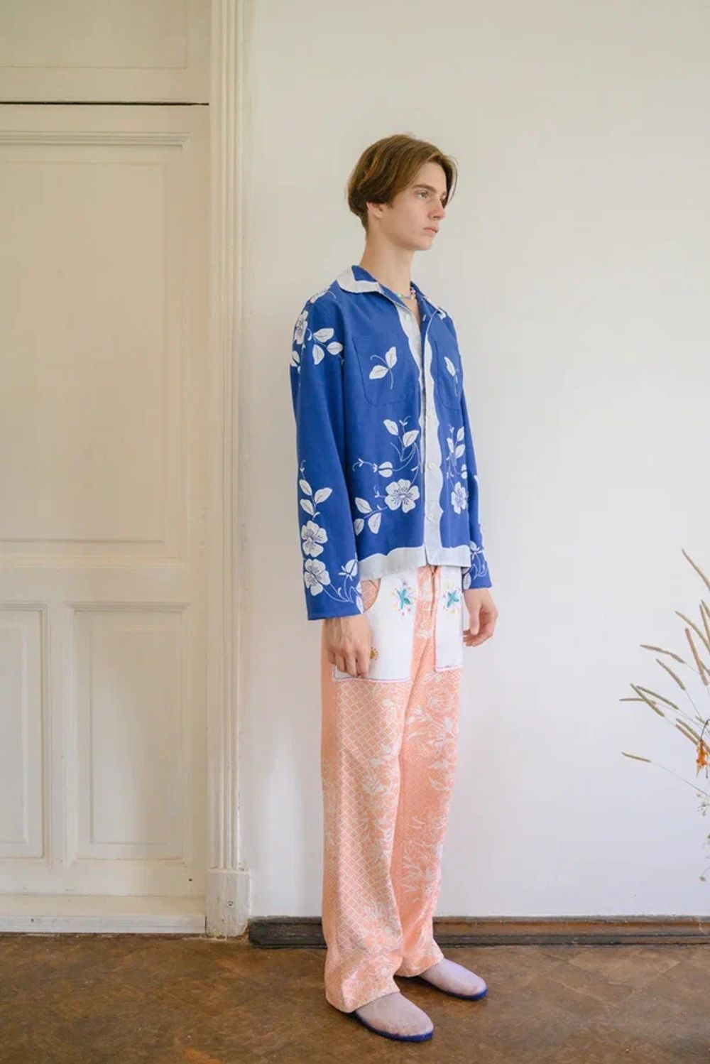 Рубашка Soeurs украшенная с аппликациями синяя