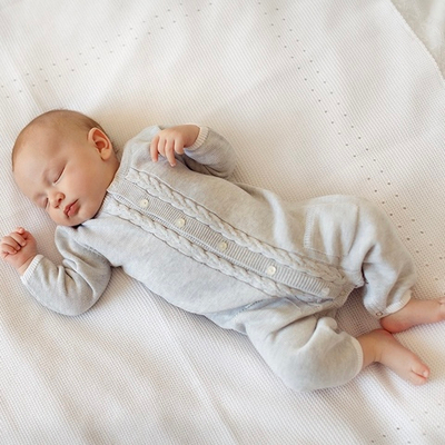 Комбинезон с косами из хлопка (Серый)