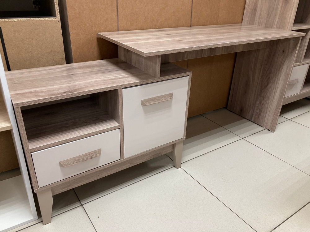 Стол письменный Скандика ПС-02 дуб смоки/кашемир