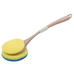 Щетка с губкой для посуды Vogue бежевый