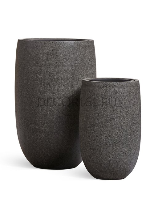 Кашпо TREEZ Effectory Stone Высокая чаша Тёмно-серый камень в-62, д-40 см 41.33-01-24-118-GR-62