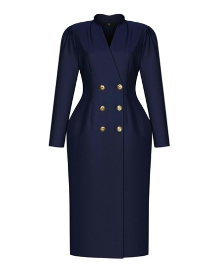 Платье миди приталенное с пуговицей фрезией