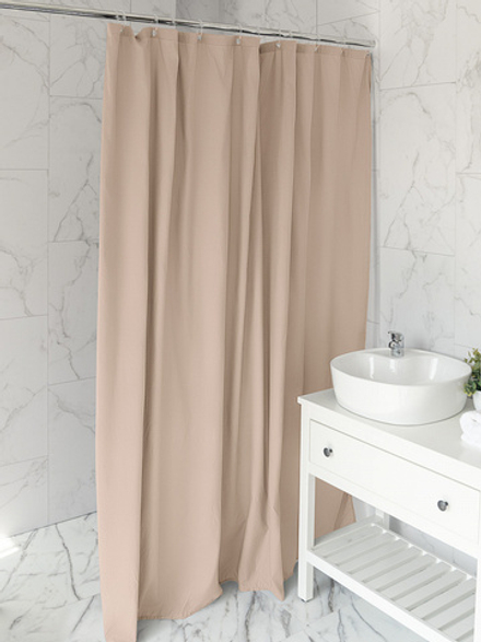 Шторка для ванной DeNASTIA Эмбосс 200x200 микрофибра, бежевый