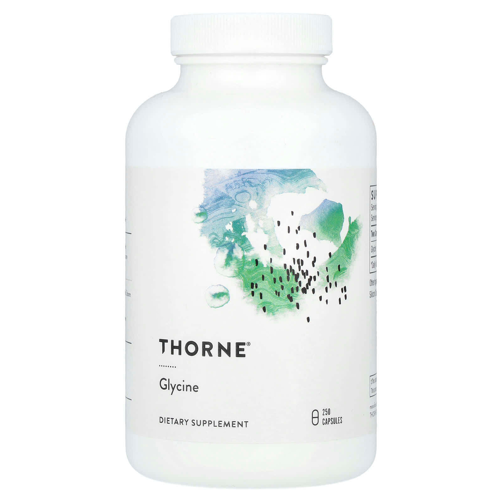 Thorne, глицин, 250 капсул (500 мг в 1 капсуле)