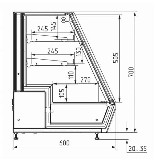 Нейтральная витрина Carboma ASTI A59 N 0,9-1