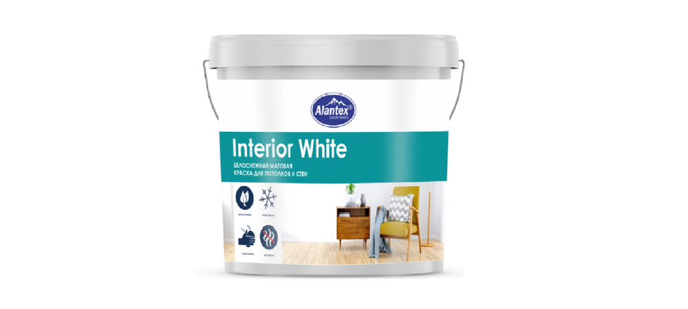 КРАСКА ВОДНО-ДИСПЕРСИОННАЯ ALANTEX INTERIOR WHITE 14КГ