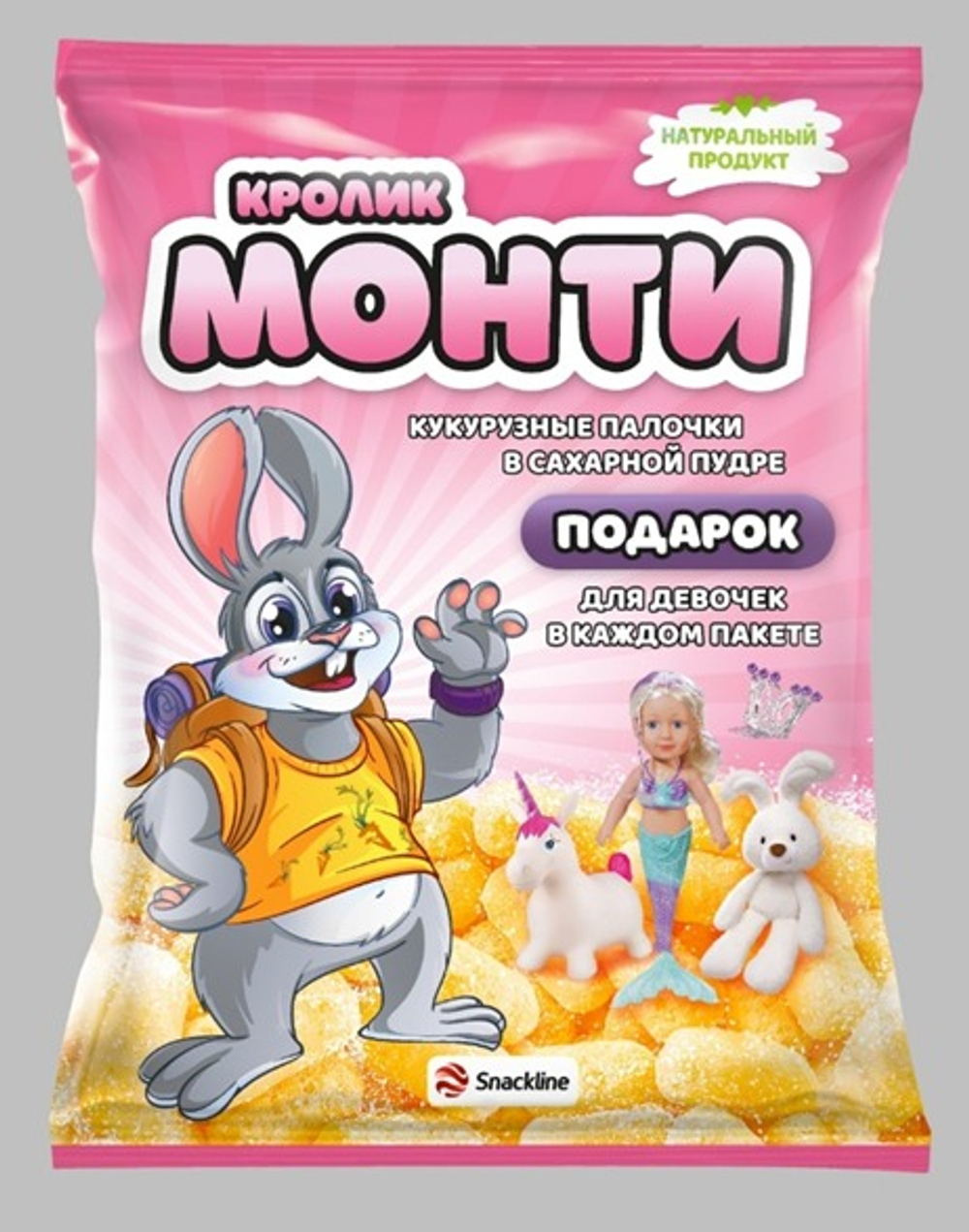 Кукурузные палочки "Кролик Монти" с подарком для девочек 65г х 24шт