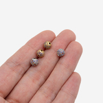 Бусина с разноцветными фианитами, 6мм, позолота