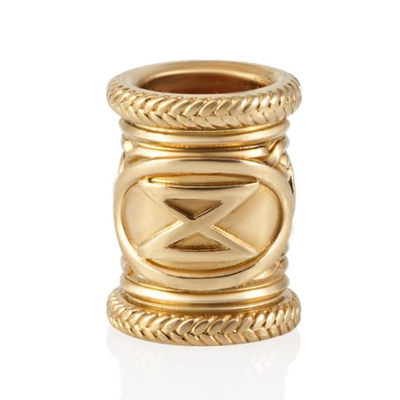 Шарм «Руна Дагаз» из серебра с позолотой, вид спереди