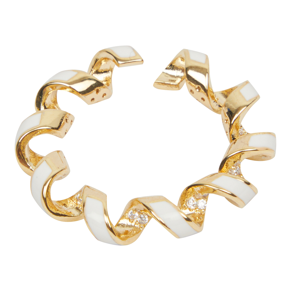 Кольцо-спираль в камнях