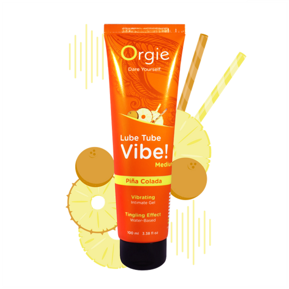 Лубрикант с эффектом вибрации Orgie Lube Tube Vibe Medium Pina Colada, 100 мл